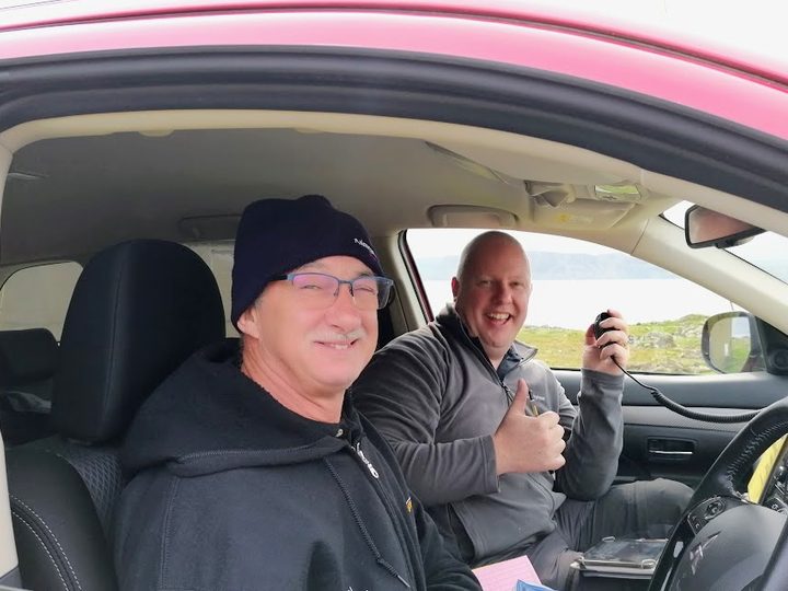 Operating a mobile radio station on Rathlin Island.
