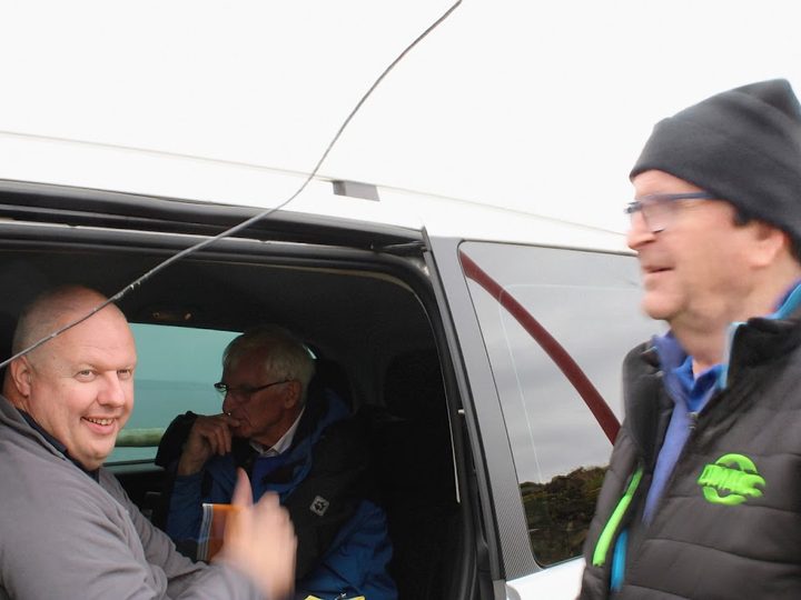 Portable antenna operation from a vehicle.