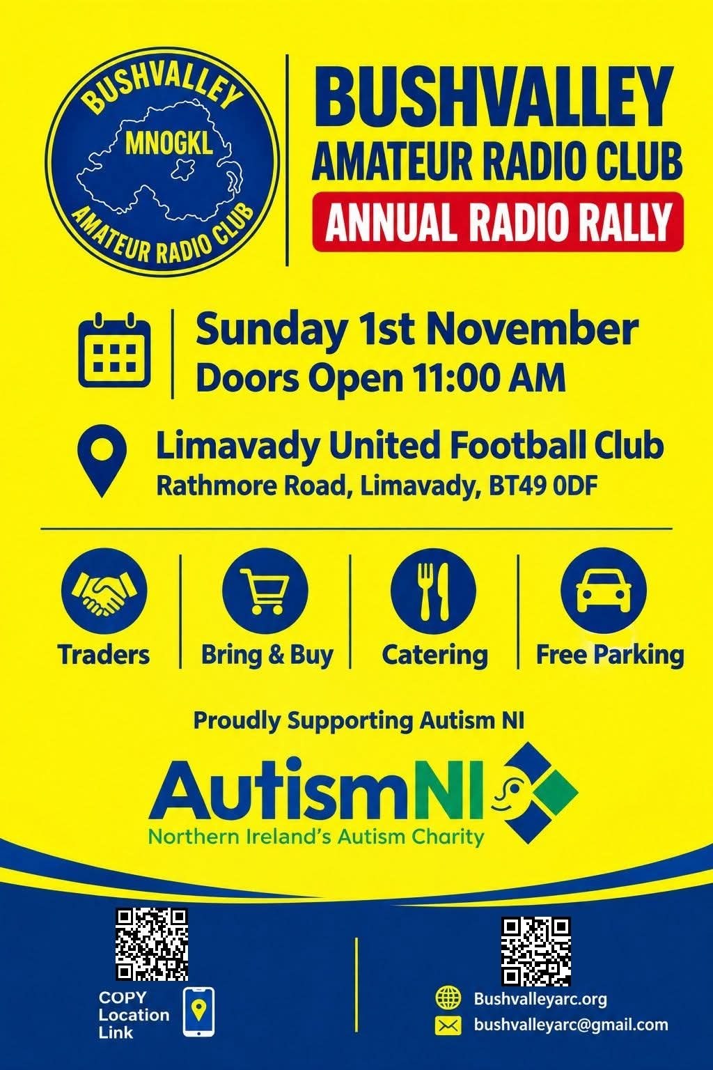 2026 Bushvalley Annual Radio Rally poster, 1 November, Limavady
