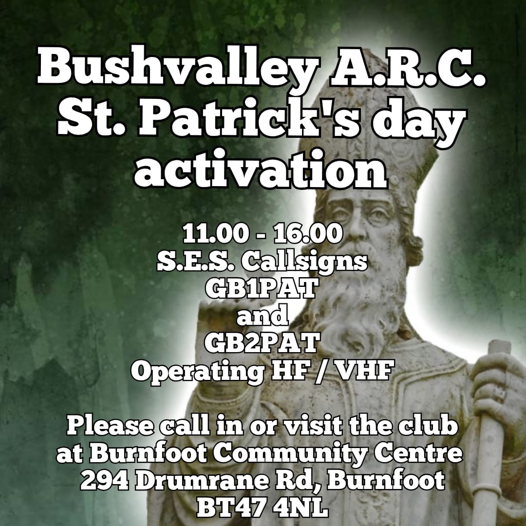 Bushvalley ARC St Patrick's Day 2025 activation poster